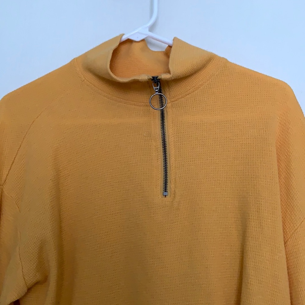 Yellow Hollister Cropped Quarter Zip